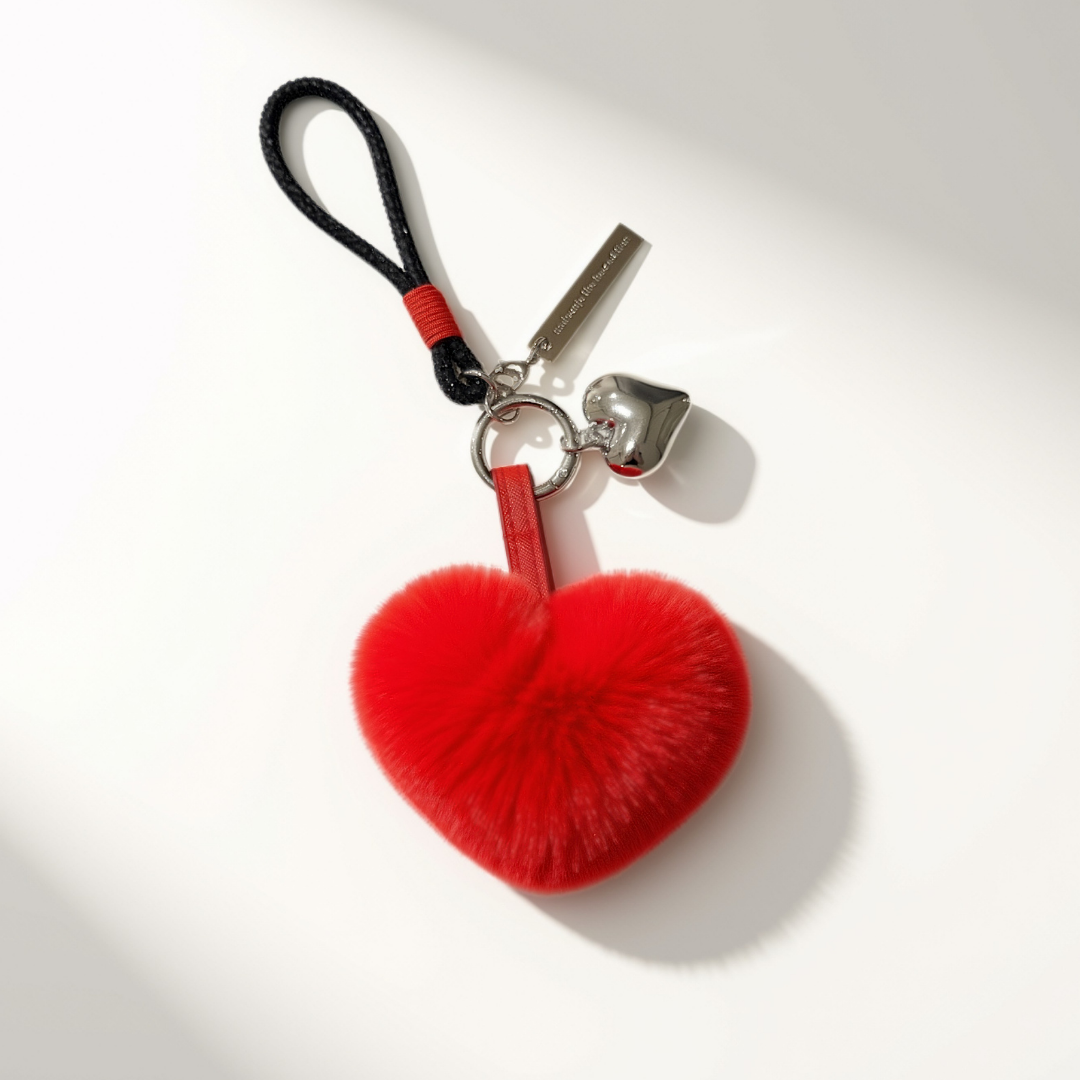 'Pomme de Cœur' Fur Bag Charm