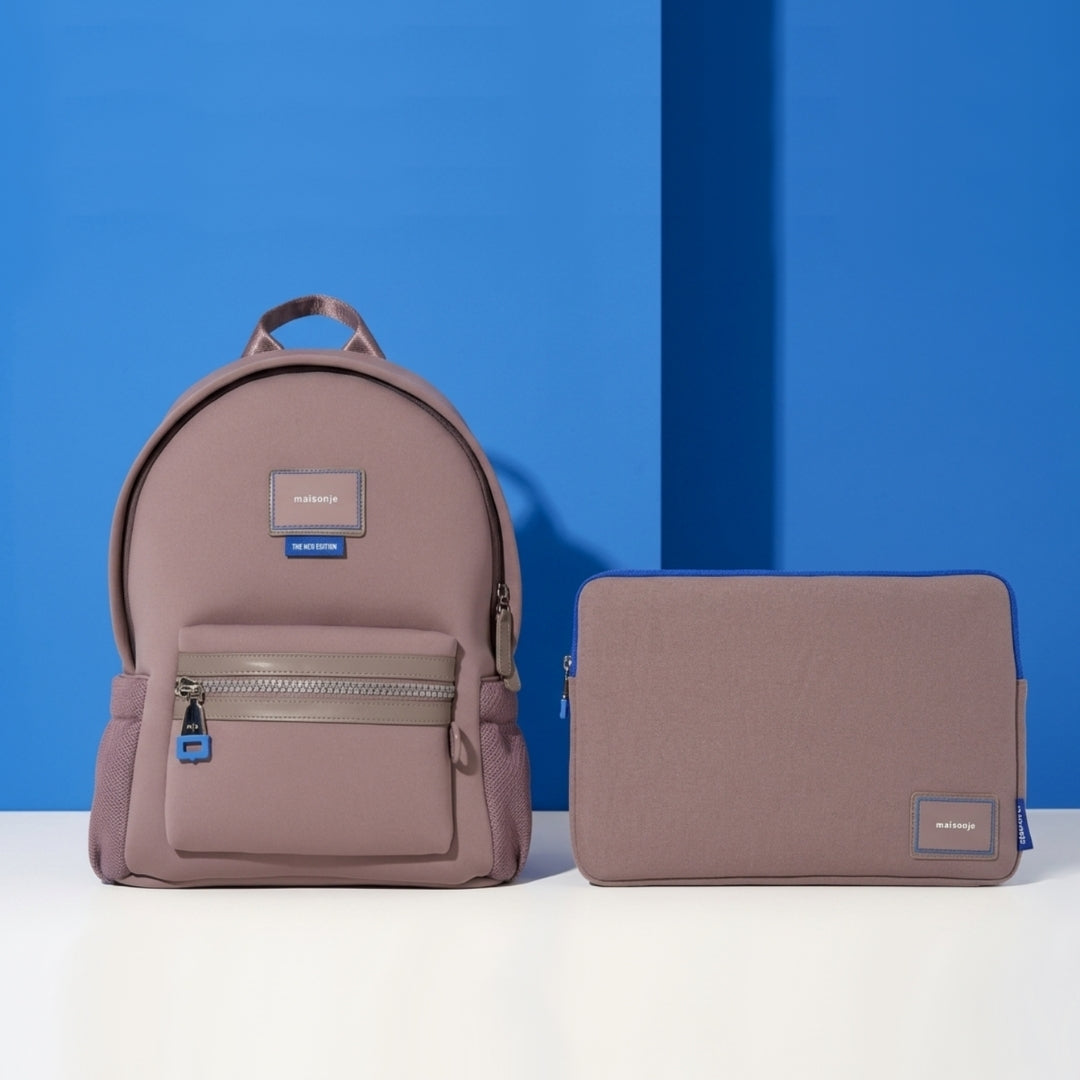 dense mottled polyester hinged clasp mini backpack My Petite Backpack+Laptop Sleeve | Neoprene Backpack