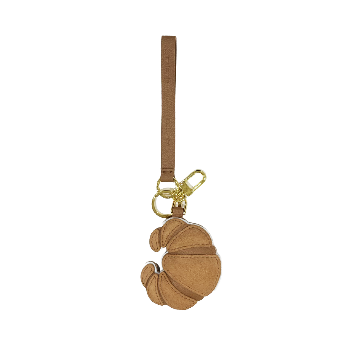 'Boulangerie' Textured Croissant Leather Charm & Keyring