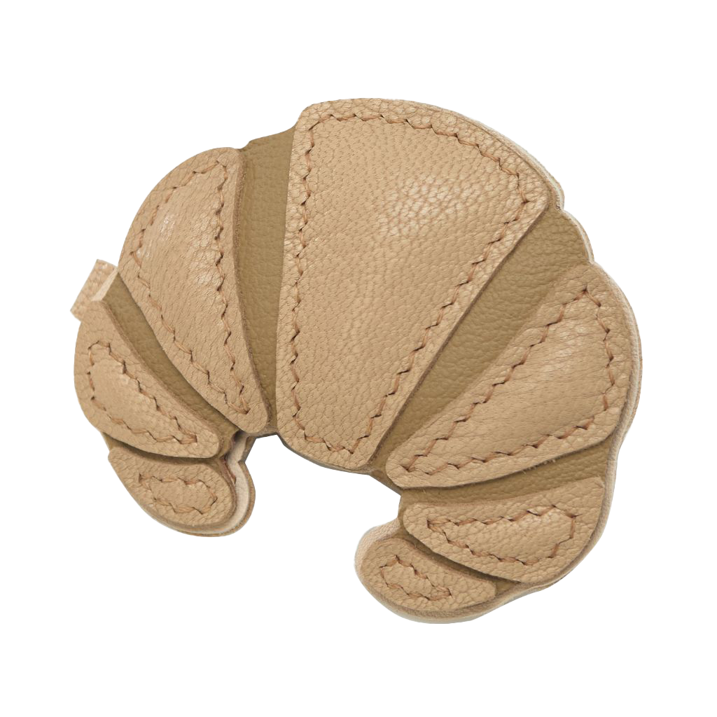 CHARM DE SAC CROISSANT EN CUIR FAIT MAIN