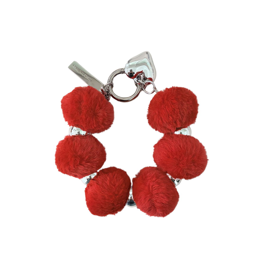 'Pom Pom Chaplet' Faux Fur Bag Charm